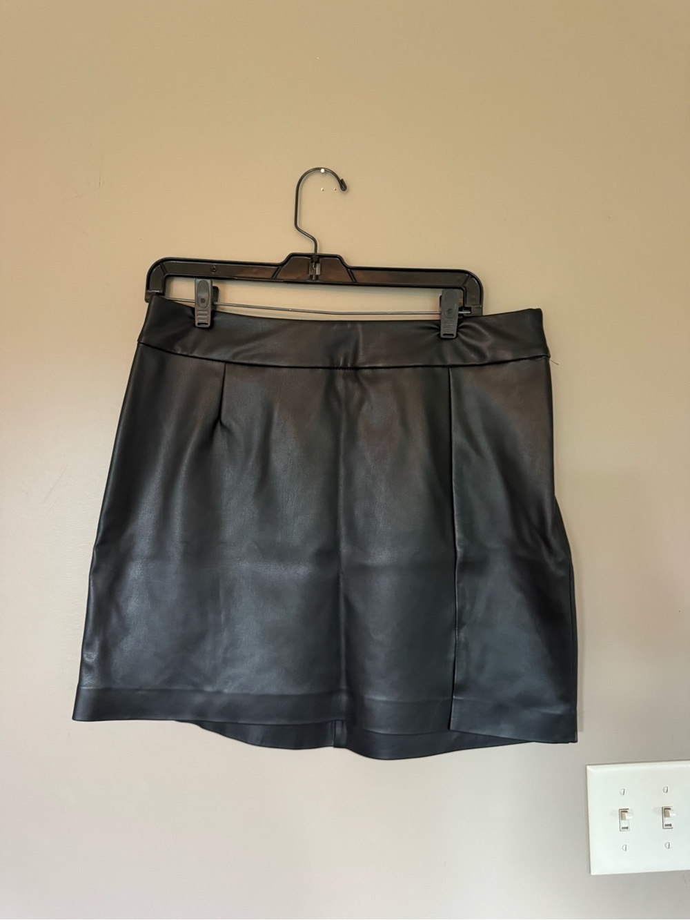 Black Faux Leather Mini Skirt - Women's